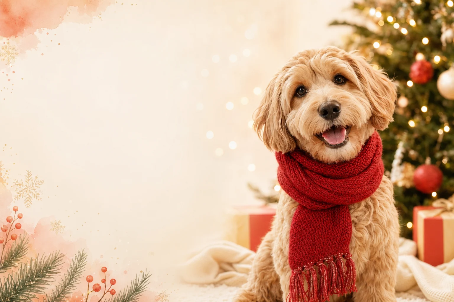 Dog Christmas card portrait